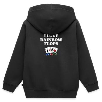 J’adore Rainbow Flops Poker Jeux de cartes Joueur de poker - Sweat Premium à capuche zippé enfant bio - noir - Dos - AI Model Kid Male (0cm)