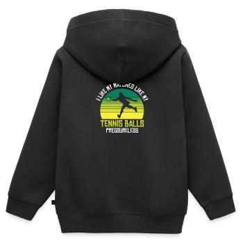 Tennisspieler - Kinder Premium Organic Zip Hoodie - Schwarz - Hinten - AI Model Kid Male (0cm)