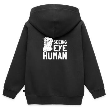 Das sehende Auge Mensch - Kinder Premium Organic Zip Hoodie - Schwarz - Hinten - AI Model Kid Male (0cm)