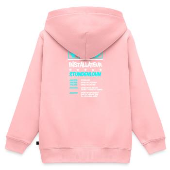 Stundenlohn | Installateur - Kinder Premium Organic Zip Hoodie - Rosa - Hinten - AI Model Kid Female (0cm)