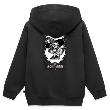 Uralte Grimoire-Orakelkarte - Kinder Premium Organic Zip Hoodie - Schwarz - Hinten - AI Model Kid Male (0cm)