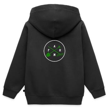 Ferme avec des outils - ferme avec des outils - Sweat Premium à capuche zippé enfant bio - noir - Dos - AI Model Kid Male (0cm)