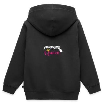 Shopping Queen - Einkaufen Königin - Kinder Premium Organic Zip Hoodie - Schwarz - Hinten - AI Model Kid Male (0cm)