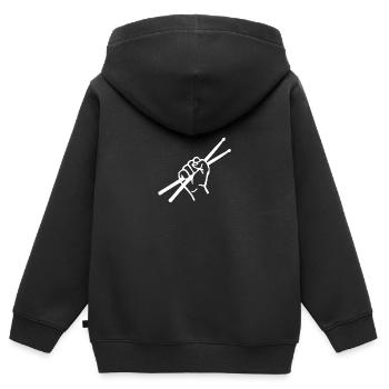 Ich zerstöre Stille Drum Set Drum Player lustige Drumm - Kinder Premium Organic Zip Hoodie - Schwarz - Hinten - AI Model Kid Male (0cm)