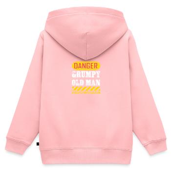 Lustige Gefahr mürrischer alter Mann, der sagt - Kinder Premium Organic Zip Hoodie - Rosa - Hinten - AI Model Kid Female (0cm)