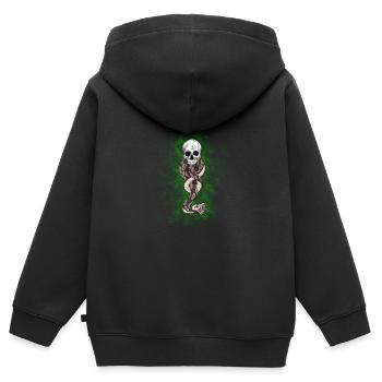 Marque sombre - Sweat Premium à capuche zippé enfant bio - noir - Dos - AI Model Kid Male (0cm)