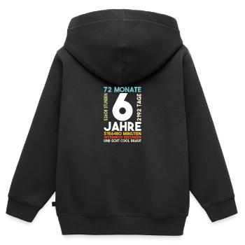 6. Geburtstag Sechs Jahre 72 Monate Geschenk - Kinder Premium Organic Zip Hoodie - Schwarz - Hinten - AI Model Kid Male (0cm)