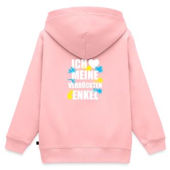 Liebe - Enkel - Kinder Premium Organic Zip Hoodie - Rosa - Hinten - AI Model Kid Female (0cm)