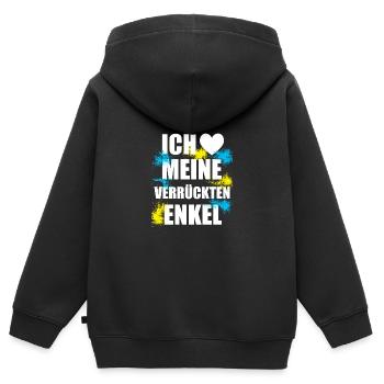 Liebe - Enkel - Kinder Premium Organic Zip Hoodie - Schwarz - Hinten - AI Model Kid Male (0cm)