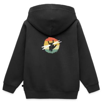 Vintage Drumsticks - Kinder Premium Organic Zip Hoodie - Schwarz - Hinten - AI Model Kid Male (0cm)