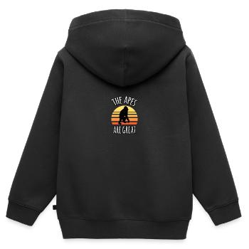 Die Affen sind toll - Kinder Premium Organic Zip Hoodie - Schwarz - Hinten - AI Model Kid Male (0cm)