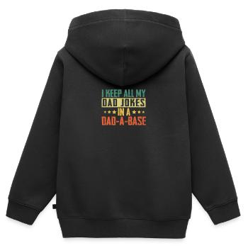 I Keep All My Dad Jokes In A Dad-A-Base Vintage - Sweat Premium à capuche zippé enfant bio - noir - Dos - AI Model Kid Male (0cm)