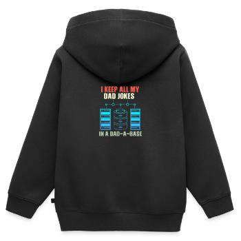 I Keep All My Dad Jokes In A Dad-A-Base Vintage - Sweat Premium à capuche zippé enfant bio - noir - Dos - AI Model Kid Male (0cm)