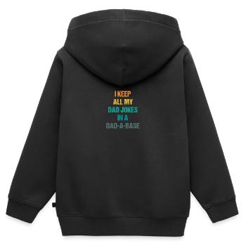 I Keep All My Dad Jokes In A Dad-A-Base Vintage - Sweat Premium à capuche zippé enfant bio - noir - Dos - AI Model Kid Male (0cm)