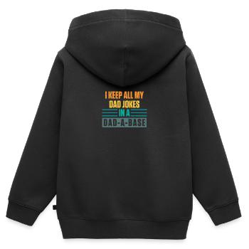 I Keep All My Dad Jokes In A Dad-A-Base Vintage - Sweat Premium à capuche zippé enfant bio - noir - Dos - AI Model Kid Male (0cm)