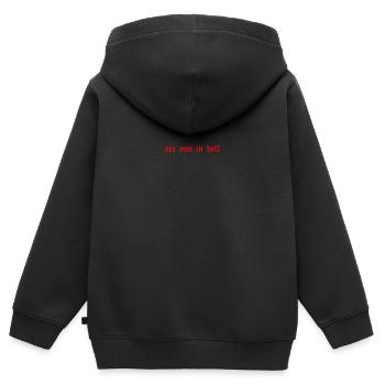 Occult Gothic Grunge Satan 666 Dark Art - Sweat Premium à capuche zippé enfant bio - noir - Dos - AI Model Kid Male (0cm)