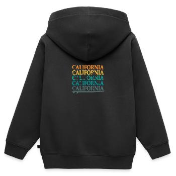 San Diego CA California Van Life Surfer USA - Sweat Premium à capuche zippé enfant bio - noir - Dos - AI Model Kid Male (0cm)