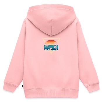 San Diego CA California Van Life Surfer USA - Sweat Premium à capuche zippé enfant bio - rose - Dos - AI Model Kid Female (0cm)