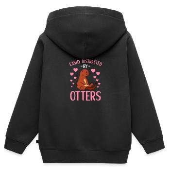 Otter Outfit Sea Otter Lovers - Kids Premium Organic Zip-up Hoodie - black - Back - AI Model Kid Male (0cm)