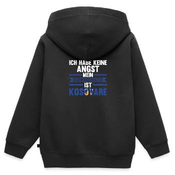 Ich habe keine Angst mein Schwiegervater ist Kosov - Kinder Premium Organic Zip Hoodie - Schwarz - Hinten - AI Model Kid Male (0cm)