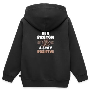 atom Wissenschaft - Kinder Premium Organic Zip Hoodie - Schwarz - Hinten - AI Model Kid Male (0cm)