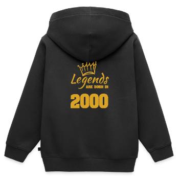 2000 - Sweat Premium à capuche zippé enfant bio - noir - Dos - AI Model Kid Male (0cm)