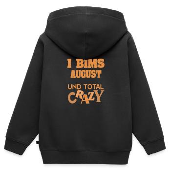 Août fou - Sweat Premium à capuche zippé enfant bio - noir - Dos - AI Model Kid Male (0cm)