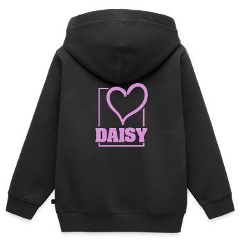 Heiraten Daisy - Kinder Premium Organic Zip Hoodie - Schwarz - Hinten - AI Model Kid Male (0cm)
