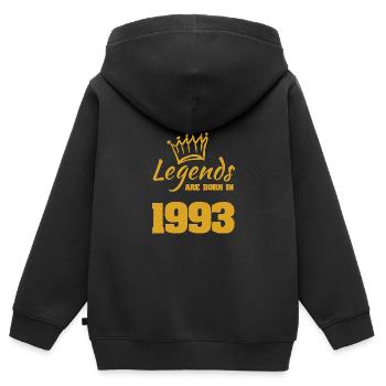 Born 1993 - Kids Premium Organic Zip-up Hoodie - black - Back - AI Model Kid Male (0cm)