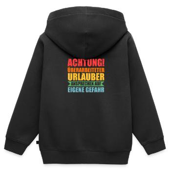 Sommerurlaub Urlauber Urlaub - Kinder Premium Organic Zip Hoodie - Schwarz - Hinten - AI Model Kid Male (0cm)