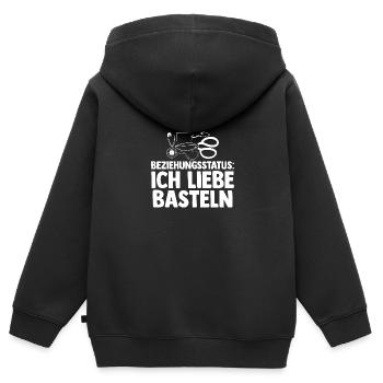Beziehungsstatus Bastler Bastelunterricht Basteln - Kinder Premium Organic Zip Hoodie - Schwarz - Hinten - AI Model Kid Male (0cm)