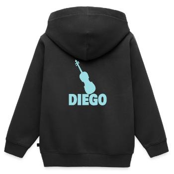 Viola Diego - Sweat Premium à capuche zippé enfant bio - noir - Dos - AI Model Kid Male (0cm)