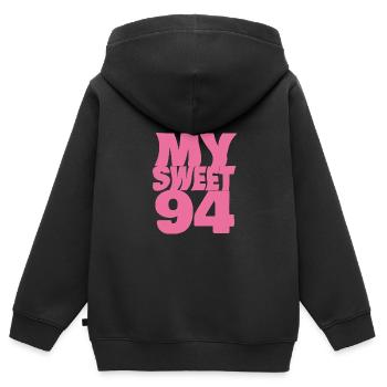 Sweet 94 - Kinder Premium Organic Zip Hoodie - Schwarz - Hinten - AI Model Kid Male (0cm)