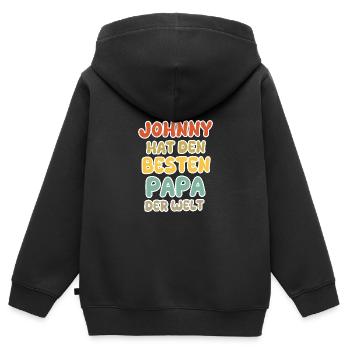Johnny bébé - Sweat Premium à capuche zippé enfant bio - noir - Dos - AI Model Kid Male (0cm)