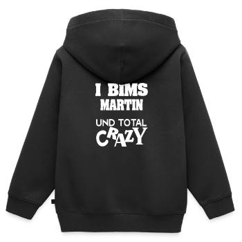 Martin - Sweat Premium à capuche zippé enfant bio - noir - Dos - AI Model Kid Male (0cm)