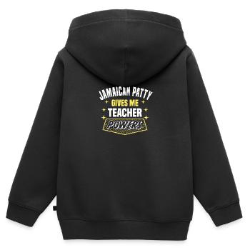 Patty jamaïcaine me donne des pouvoirs de professeur drôle - Sweat Premium à capuche zippé enfant bio - noir - Dos - AI Model Kid Male (0cm)