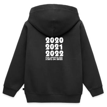 Silvester Neues Jahr Jahreswechsel Spruch 2022 - Kinder Premium Organic Zip Hoodie - Schwarz - Hinten - AI Model Kid Male (0cm)