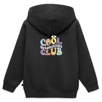 Club des optométristes cool Ophtalmologiste ophtalmologue - Sweat Premium à capuche zippé enfant bio - noir - Dos - AI Model Kid Male (0cm)