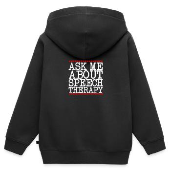 Speech Therapist Speech Therapy Speech Therapist - Kids Premium Organic Zip-up Hoodie - black - Back - AI Model Kid Male (0cm)