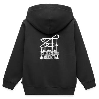 Roller Coaster Amusement Park Amusement Park - Kids Premium Organic Zip-up Hoodie - black - Back - AI Model Kid Male (0cm)