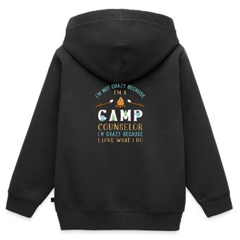 Zeltlager Leiter Sommercamp - Kinder Premium Organic Zip Hoodie - Schwarz - Hinten - AI Model Kid Male (0cm)