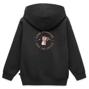 Zeltlager Leiter Sommercamp - Kinder Premium Organic Zip Hoodie - Schwarz - Hinten - AI Model Kid Male (0cm)