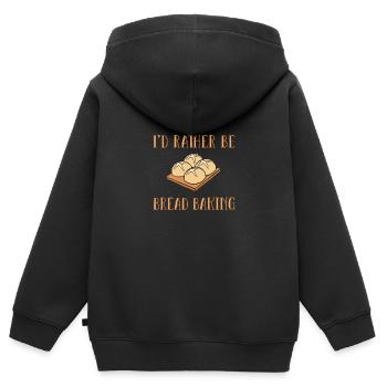 Cuisson du pain Boulangers Boulangers Cuisson du levain - Sweat Premium à capuche zippé enfant bio - noir - Dos - AI Model Kid Male (0cm)