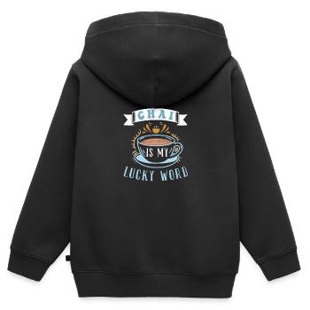 Chai Latte Tee trinken Teetrinker - Kinder Premium Organic Zip Hoodie - Schwarz - Hinten - AI Model Kid Male (0cm)