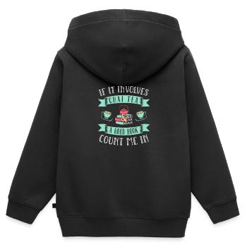 Chai Latte Tee trinken Teetrinker - Kinder Premium Organic Zip Hoodie - Schwarz - Hinten - AI Model Kid Male (0cm)