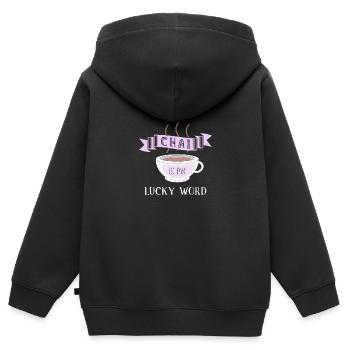 Chai Latte Tee trinken Teetrinker - Kinder Premium Organic Zip Hoodie - Schwarz - Hinten - AI Model Kid Male (0cm)