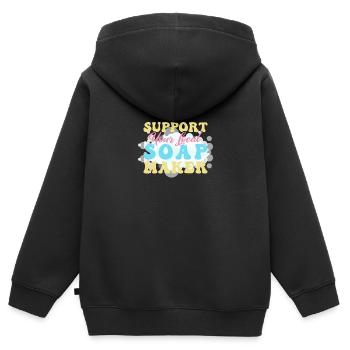 Seife Herstellen Handgemachte Seife - Kinder Premium Organic Zip Hoodie - Schwarz - Hinten - AI Model Kid Male (0cm)