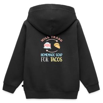 Seife Herstellen Handgemachte Seife - Kinder Premium Organic Zip Hoodie - Schwarz - Hinten - AI Model Kid Male (0cm)
