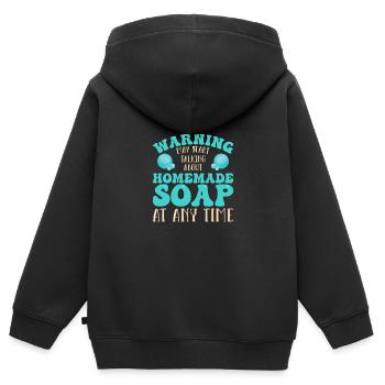 Seife Herstellen Handgemachte Seife - Kinder Premium Organic Zip Hoodie - Schwarz - Hinten - AI Model Kid Male (0cm)