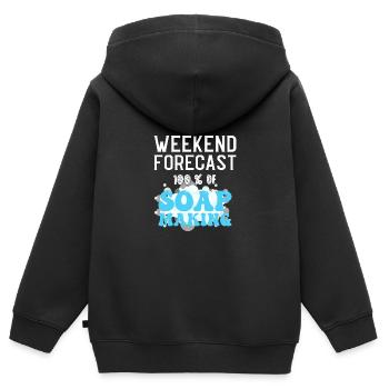 Seife Herstellen Handgemachte Seife - Kinder Premium Organic Zip Hoodie - Schwarz - Hinten - AI Model Kid Male (0cm)